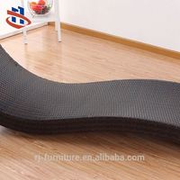 Chaise longue portable en poly rotin en forme de S moderne, mobilier de plage extérieur de haute qualité pour hôtels, villas, cour, piscine