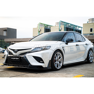 5PCS for Toyota Camry SE XSE 2018-2023 Winglet Carbon Fiber Style Car Front Bumper Lip <b>Splitter</b> Spoiler Glossy Black ABS - Product Image 4