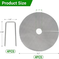 Couverture de sol en maille respirante C336 pour pot de plante rond, barrière anti-mauvaises herbes pour plantes en pot d'intérieur et d'extérieur