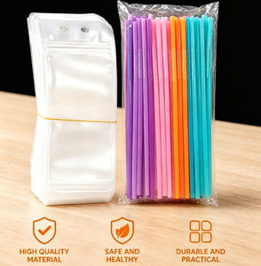Poches Personnalisées en Plastique PE Jetables pour Jus et Boissons, avec Trou pour Paille, Emballage Transparent pour Eau, Liquides et Aliments - Product Image 5