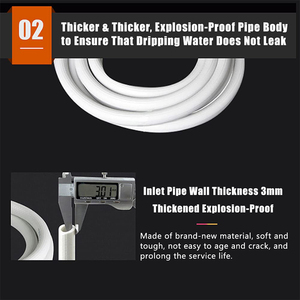 Tuyaux de <span class=keywords><strong>machine</strong></span> à <span class=keywords><strong>laver</strong></span> portables, <span class=keywords><strong>tuyau</strong></span> de vidange de lave-vaisselle, <span class=keywords><strong>tuyau</strong></span> d'entrée d'eau de <span class=keywords><strong>machine</strong></span> à <span class=keywords><strong>laver</strong></span> couleur blanche <span class=keywords><strong>long</strong></span> <span class=keywords><strong>tuyau</strong></span> de lavage - Product Image 4