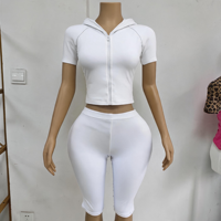 Ensemble Capri 2 Pièces Personnalisable en Coton Premium Extensible pour Femme : Haut Polo Rayé et Legging Capri – Tenue Décontractée d'Été 2026