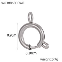 Fermoirs à ressort circulaires en acier inoxydable D811, connecteurs de tubes, chaînes d'extension pour la fabrication de colliers, bracelets et accessoires de bijouterie