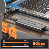 Câble adaptateur Ethernet Type-C filaire à angle externe 5000 Mbps 5G LAN pour ordinateur portable PC en stock