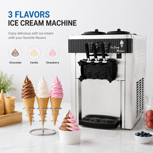 Máquina Comercial de Helado Suave para Mostrador, 3 Sabores, para Cafetería, Restaurante, <span class=keywords><strong>Bar</strong></span> de Postres - Product Image 3