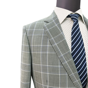 Giacca da <span class=keywords><strong>uomo</strong></span> a scacchi grigia a pieghe in stile frontale per abiti da ufficio o da festa - Product Image 5