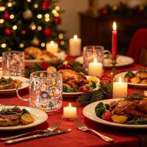 Adecuado para Café, Leche, Chocolate Caliente, Jugo, Agua, Té, Uso Diario en el Hogar, Decoración de Mesa para Fiestas Navideñas y Regalos Navideños - Product Image 2