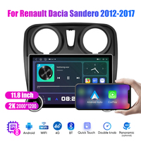 Autoradio Android 2 Din avec écran QLED 2K de 11,8 pouces, double bouton rotatif, pour Renault Dacia Sandero 2012-2017, stéréo Android Auto Carplay