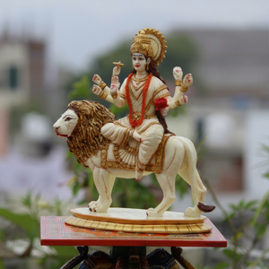 Nirmala Handicrafts - Estatua de Durga Maa Hecha a Mano en Resina |   Ídolo Decorativo Religioso de la Diosa Hindú Durga para el Hogar, Templo, Pooja, Diwali - Product Image 1