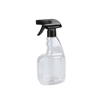 Pulvérisateur en plastique rechargeable PET 500 ml, modèle S-28 à dents, pour dilution de nettoyant pour sols, type poussoir, transparent