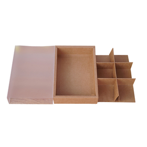 Speciale design Kraft contenitore di Monili di carta con frosted PVC cassetto coperchio - Product Image 2