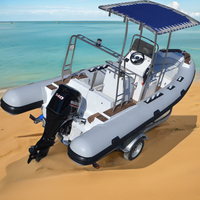 Bateau pneumatique rigide à moteur hors-bord de 5,8 m de long, modèle 2026 CE, pour usage extérieur, fabriqué en PVC Hypalon de 1,2 mm et fibre de verre