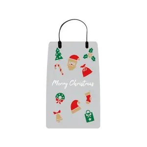 Bolsa de presente de plástico para animais de estimação, bolsa de cor de Natal personalizada com estampa de cor de fábrica, sacola de plástico para lanches e doces, reciclável