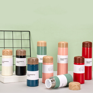 Vaso Térmico Personalizado Estilo Japandi, <span class=keywords><strong>Mini</strong></span>, Doble Pared, Aislado al Vacío, de Acero Inoxidable, Botella de Agua Delgada para Viaje, Boca Ancha, Tapa de Bambú - Product Image 1