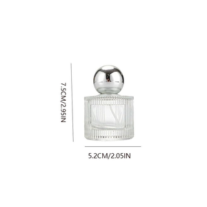 Flacon de parfum rond transparent d'origine usine avec surface de marquage à chaud, impression sérigraphique et pulvérisateur à pompe, type de scellage - Product Image 2
