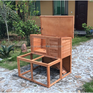 SDR012 Eco-Friendly Solid Wood Rabbit <b>Pet</b> House with Square Shape and Horizontal Sliding Closure - Product Image 6