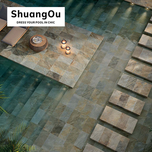 Piscina del paisaje del jardín de África salvaje Azulejo de cerámica de la piedra de chorro de tinta antideslizante Azulejo de l - Product Image 1