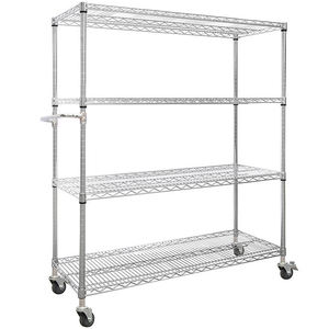 שטח חיסכון מתכוונן חוט מתלה מדפים פחמן פלדה 3 שכבה כרום מצופה מתכת מדפי רשת עם צמיגי חנות מדפים - Product Image 1