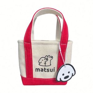 Mini Tote Bag Red Organic Reusable Foldable Custom Design <b>Printed</b> Cotton Canvas Tote Bag Cartoon Shopping Bag with Logo - Product Image 3