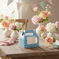 Caja al por mayor para pasteles con rejillas, bonitas cajas para pasteles de boda para invitados, caja de embalaje para repostería con asa