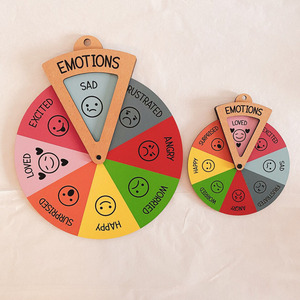 Juguete Educativo Montessori, Tabla de Reconocimiento de Sentimientos para Niños, Rueda de <span class=keywords><strong>Emociones</strong></span> de Madera para el Aprendizaje Social y Emocional Preescolar - Product Image 4