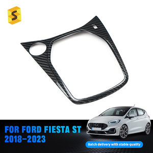 ShaSha Garniture de panneau de levier de vitesses intérieur en fibre de carbone sèche côté conducteur gauche pour Ford <span class=keywords><strong>Fiesta</strong></span> <span class=keywords><strong>ST</strong></span> MK8 MK8.5 2018-2023 - Product Image 4