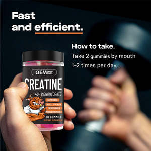 Offre Spéciale Créatine Gummies Créatine Monohydrate Gummies Favorise La Croissance Musculaire Vegan Faible Teneur en Sucre pour Hommes Gummies Pré Entraînement - Product Image 6