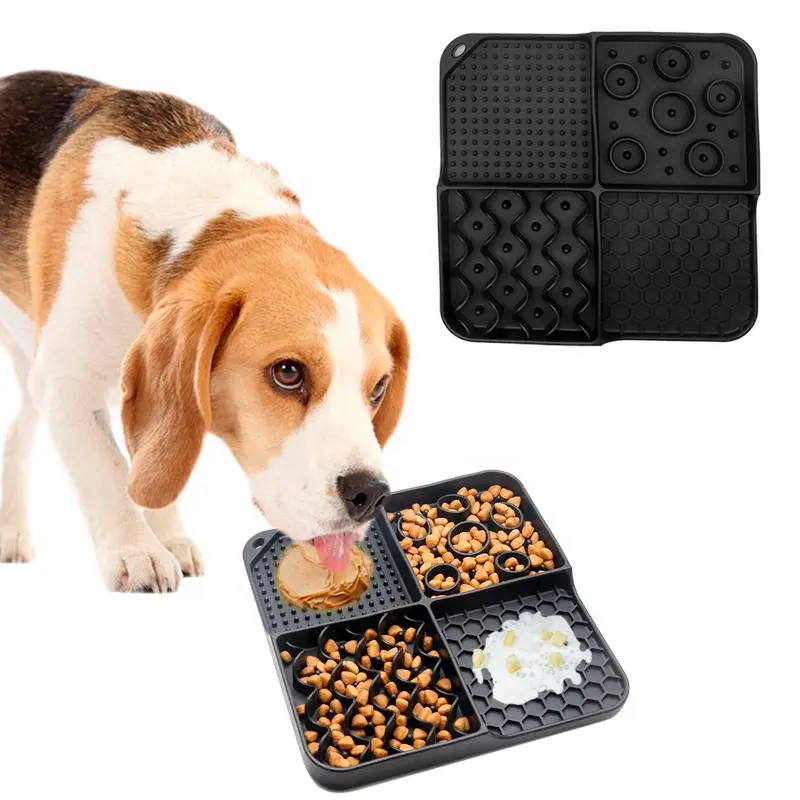 FREE SAMPLES Two-in- one Dog Bowl Lick Mat Food Grade Silicone Dog Food Mat Slow Eating Dog Feeder Pet Supplies