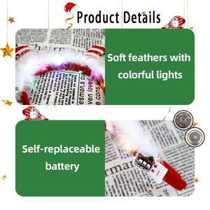 زينة عيد الميلاد للأطفال من البلاستيك مع أضواء ليد متينة ظريفة الصنع قبعة سانتا عقال - Product Image 5