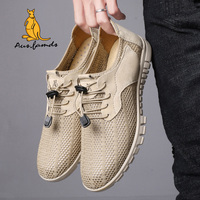 Sandales de sport décontractées en cuir de vachette léger pour hommes, chaussures respirantes à lacets avec logo kangourou