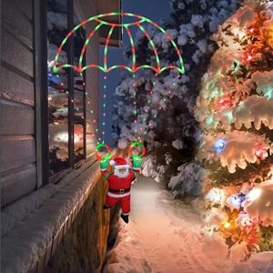 Decoraciones navideñas <span class=keywords><strong>Luces</strong></span> de paracaídas navideñas para exteriores con Papá Noel Impermeable 8 modos <span class=keywords><strong>Luces</strong></span> colgantes de Navidad multicolores - Product Image 1