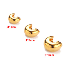Perles de finition en acier inoxydable plaqué or 18 carats PVD pour la fabrication de bijoux, accessoires de connexion - Product Image 1