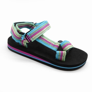 Лидер продаж 2021, обувь на липучке, слайдеры с логотипом OEM, радужные тапочки для девочек, детские сандалии - Product Image 4