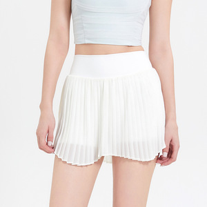 Women's Pleated Sports Mini Skirt With Built-In Shorts Quick Dry Tennis Yoga Skirt Pink Black White Light Blue Solid Color - Product Image 3