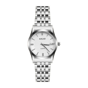 Reloj de Cuarzo de Acero Inoxidable para Mujer HALEI con Visualización de Fecha, Esfera Analógica, Caja Redonda de 30 mm, Elegante Reloj de Pulsera de Moda - Product Image 1