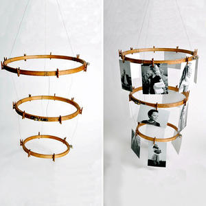 Anneau suspendu de concepteur moderne support de carillon éolien décoratif avec <span class=keywords><strong>attrape</strong></span>-rêves bricolage approvisionnement de la fabrication de cercles en bambou - Product Image 3