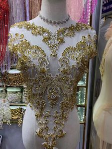 Fait à la main magnifique concepteur pleine longueur <span class=keywords><strong>corset</strong></span> strass appliques perlée robe blanche <span class=keywords><strong>haute</strong></span> <span class=keywords><strong>couture</strong></span> robe de mariée - Product Image 3