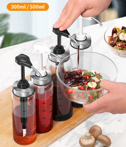 Dispensador de salsa y jarabe en botella de vidrio con cabezal de bomba de presión ancha para salsa picante casera, kétchup y aderezo para ensaladas - Product Image 2
