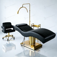 Lit de beauté électrique moderne incurvé pour cils, table de massage réglable à 3 moteurs pour salon de beauté, ensemble lit facial et pour extensions de cils