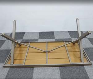 Chaises <span class=keywords><strong>et</strong></span> table <span class=keywords><strong>de</strong></span> salle à manger modernes 6 places avec chaises empilables pour usage intérieur/extérieur, plateau en bois plastique pour hôtel <span class=keywords><strong>et</strong></span> appartement - Product Image 3