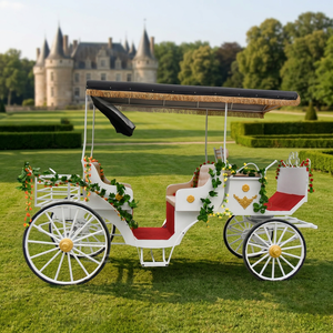 Carruaje Eléctrico Moderno Personalizable para Bodas Reales, Estilo Cenicienta de Doble Fila, 4 Ruedas, Estilo Carruaje de Caballos, Capacidad para 2-4 Personas - Product Image 1