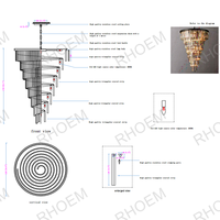 Lustre moderne de luxe en cristal K9 transparent à plusieurs niveaux, luminaire suspendu en cascade pour hall d'hôtel, villa, escalier, design personnalisé