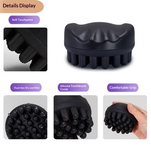 उच्च गुणवत्ता वाले प्लास्टिक कंघी मुड़ा कर्लिंग उपकरण स्पंज शैम्पू ब्रश बाल मोड़ स्पंज कर्लिंग बाल ब्रश - Product Image 3