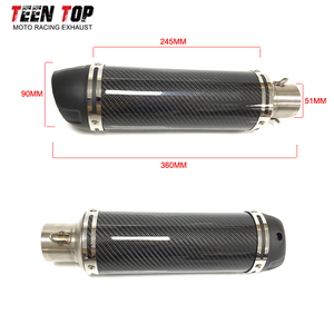 Silencieux d'échappement de <span class=keywords><strong>moto</strong></span> universel 51mm pour MT03 Z800 ZX10R ZX14R Ninja650R <span class=keywords><strong>manchon</strong></span> en Fiber de carbone véritable + silencieux en Nylon - Product Image 3