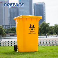 Poubelle à roulettes en plastique HDPE de grande capacité pour extérieur et espaces publics, usage intensif