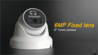 Cámara IP PoE DNAA de 6MP con Detección de Líneas Cruzadas, Doble Luz, Mini Torreta, Micrófono, Lente Fija de 2.8mm, Detección Humana, Alto Rendimiento