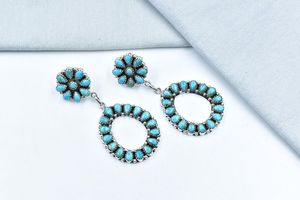 Boucles d'oreilles à tige en turquoise Mojave et argent sterling de haute qualité, faites à la main, pour femmes, boucles d'oreilles de fête de mariage, pierre naturelle - Product Image 5