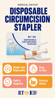 Agrafeuse chirurgicale jetable pour la circoncision, agrafeuse chirurgicale pour l'urologie, dispositif médical à usage unique pour la circoncision, fabricant de dispositifs médicaux