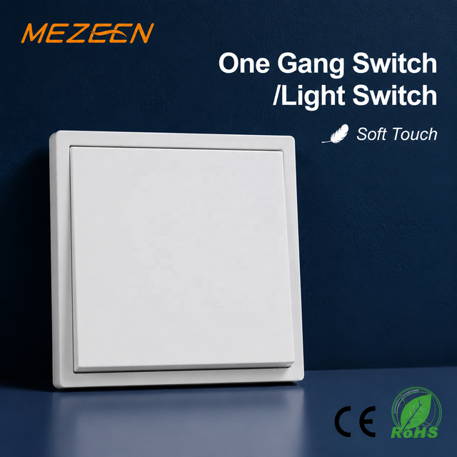 High End Light Switches EU Standard Wall Mounted Single Light Switch Cover Decorative Soft Touch Matte Big Board PC Plate