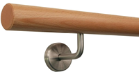 Holzhandlauf Buche 100 cm Wandmontiert Sicherheitszubehör Inklusive Modern 42mm Naturfinish Streichbar DIY Treppengeländer